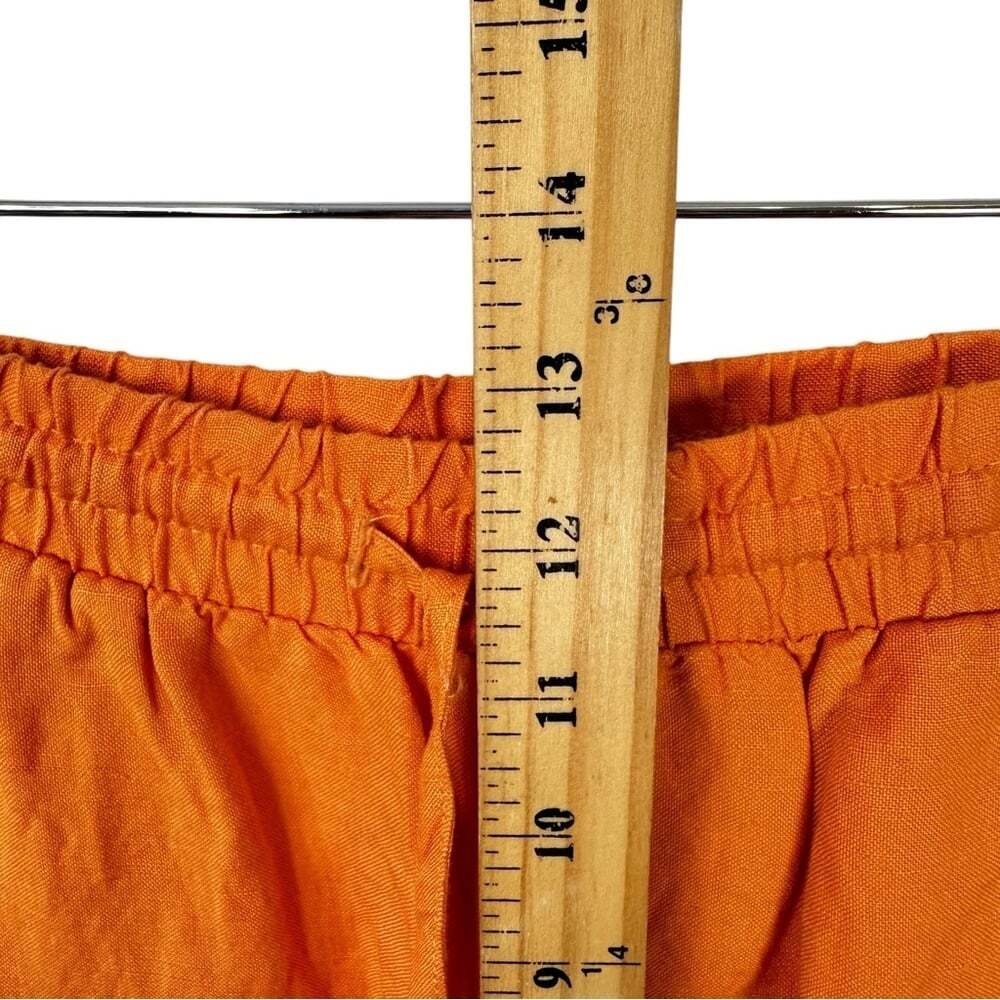 YEST Orange Linen Pants Women’s Size 6 Wide Leg Beachy Vacation Vibes Boho Chic - Picture 13 of 15